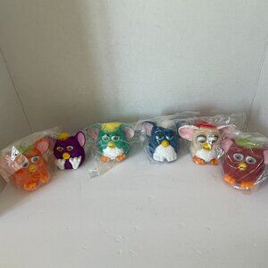McDonald’s Furby Lot Of 6 Happy Meal Toy Figures VTG 5 New 1 Open Diff. Colors